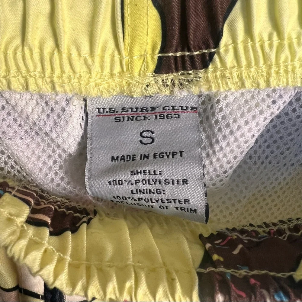 U.S. Surf Club Colorful Donut Print Swim Shorts‎ With Mesh Netting Men's Small